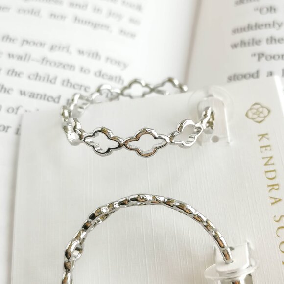 NEW Kendra Scott Abbie Silver Hoop Earrings Authentic - Picture 2 of 3